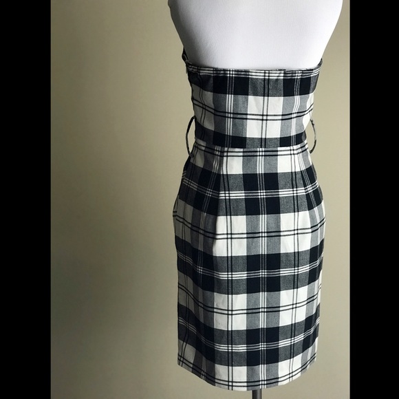 Candies Pleated Black and White Sheath Dress sz 7 - Picture 5 of 7